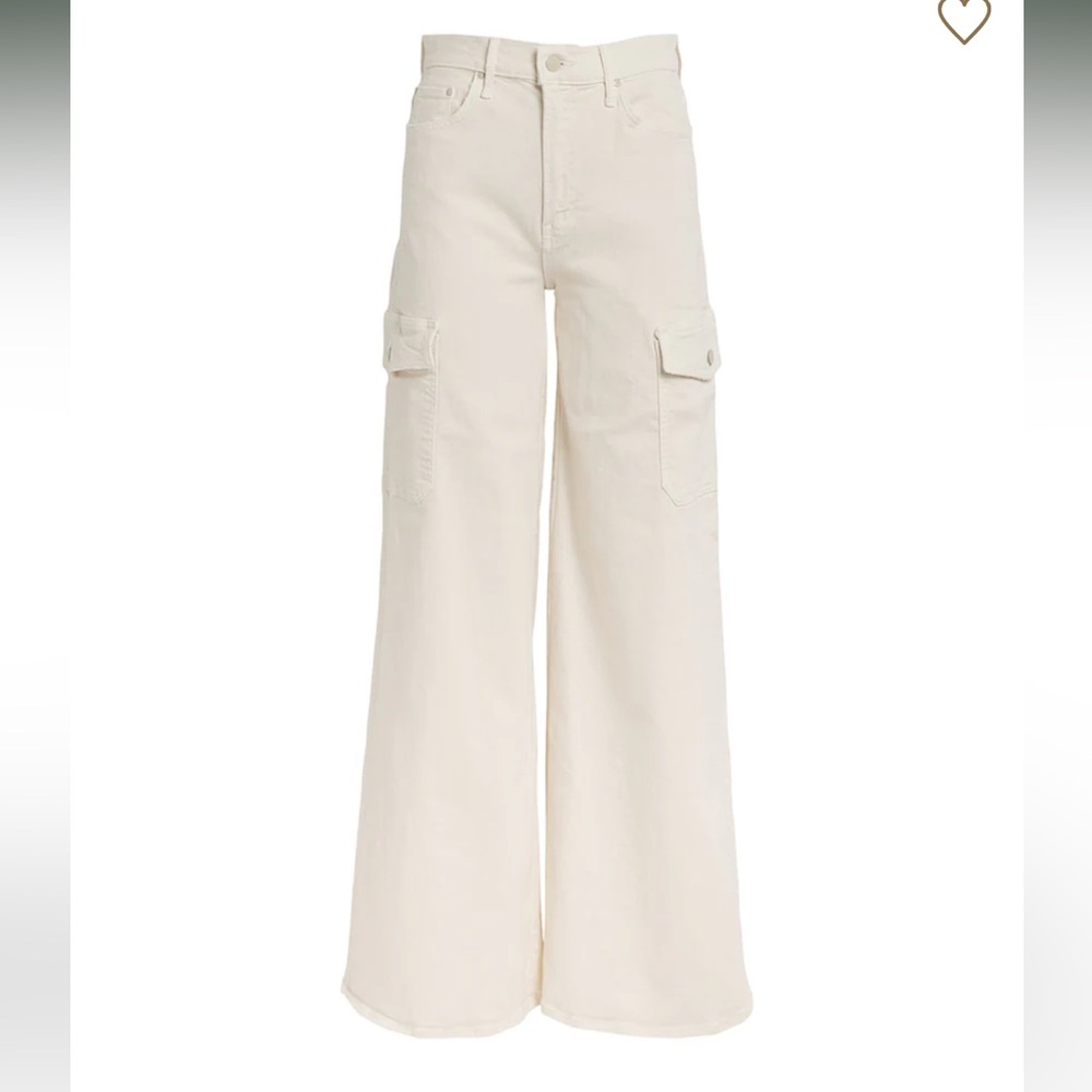 Mother The Undercover Sneak High-Rise Cargo Jeans in cream size 28
